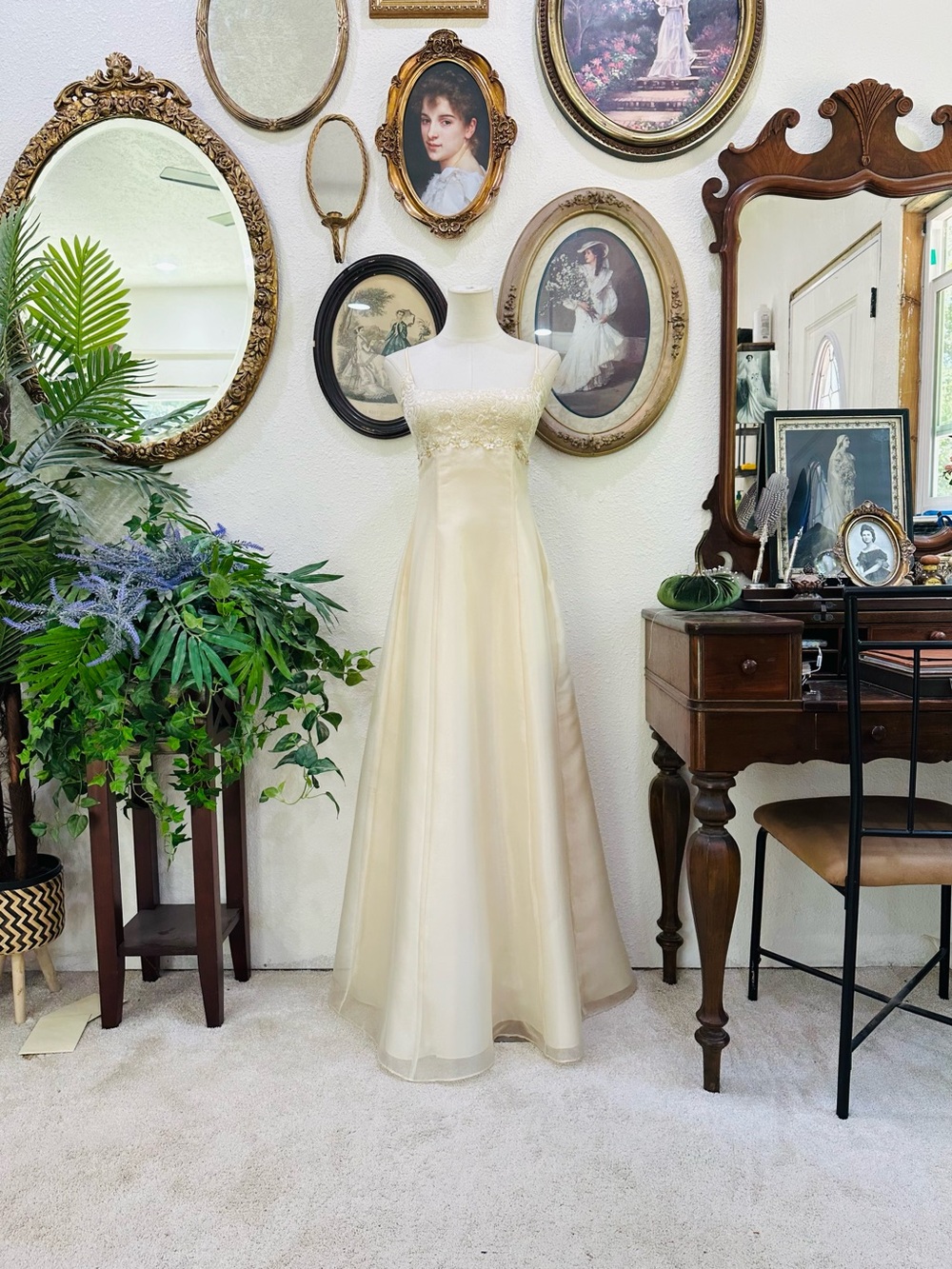 Steppin' Out Ivory Lace Bodice A-Line Wedding Dress